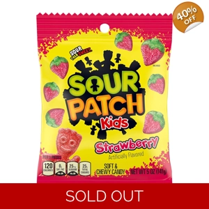 Sour Patch Kids Strawberry - 141g Bag - Soft Chewy Candy Strawberries